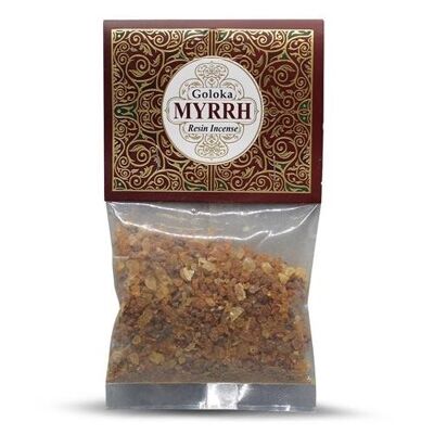 Goloka Resin Incense Myrrh - 30 grams 12 packs