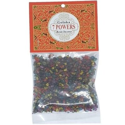Goloka Resin Incense Seven Powers - 30 grams 12 packs