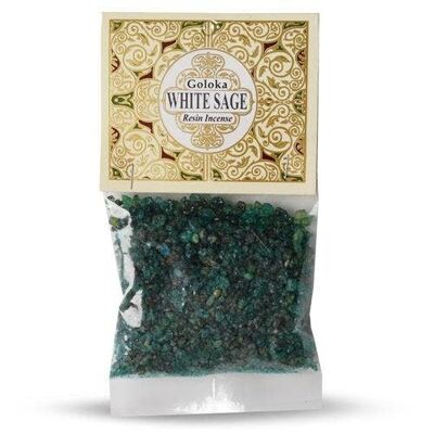 Goloka Resina Incienso Salvia Blanca - 30 gramos 12 paquetes