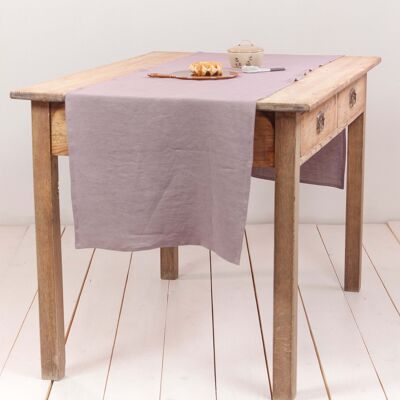 Linen table runner in Dusty Lavender - 50x280 cm / 20x110"