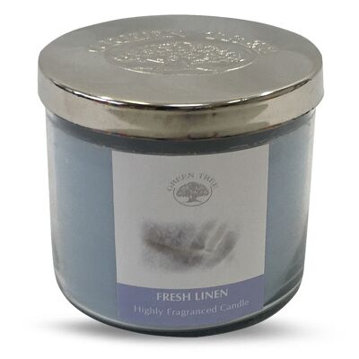 Green Tree Fresh Linen Highly Fragranced Candle 400 Grams