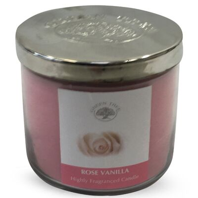 Green Tree Rose Vanilla Highly Fragranced Candle 400 Grams