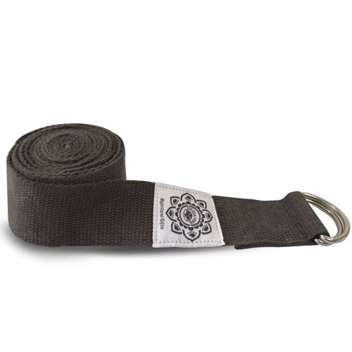 Green Tree Grey Yoga Belt 100% Cotton 38 Mm X 2,5 Mm