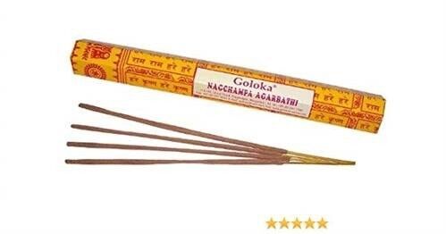 Goloka Nag Champa Incenso 20 grammi Hexa