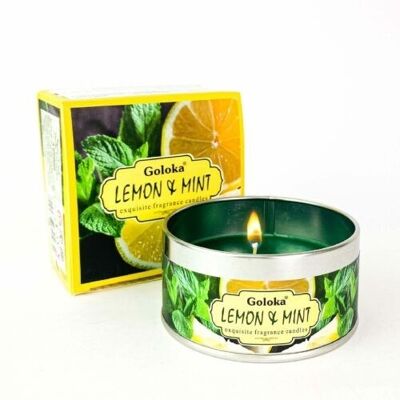 Goloka Lemon & Mint Soya wax tin candle
