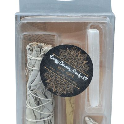 Energy Cleansing Smudge Kits mit weißem Achat