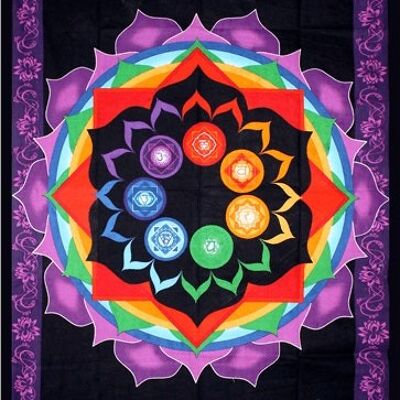 Tapiz de algodón RainBow Chakra 140cm x 210cm