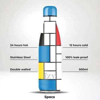 Bouteille thermos Mondrian 500ML & Gourde / bouteille d'eau / thermos / bouteille / bouteille isolante / eau / bouteille chauffante 2