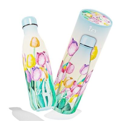 Thermosflasche Tulpenfeld 500ML & Trinkflasche / Wasserflasche / Thermoskanne / Flasche / Isolierflasche / Wasser