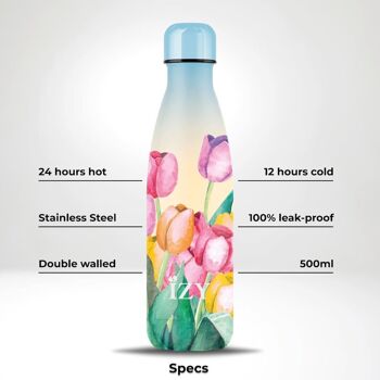 Bouteille thermos champ de tulipes 500ML & bouteille à boire/bouteille d'eau/thermos/bouteille/bouteille isolante/eau 2