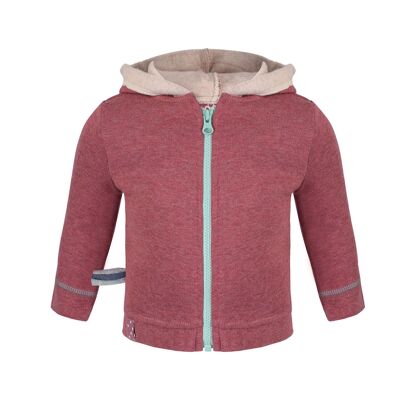 Chaqueta orgánica con capucha OrganicEra, Burdeos jaspeado