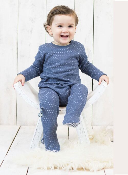 OrganicEra Organic Footed Sleepsuit,Indigo Melange