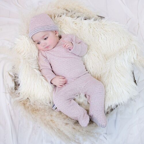 OrganicEra Organic Footed Sleepsuit,Rose Melange