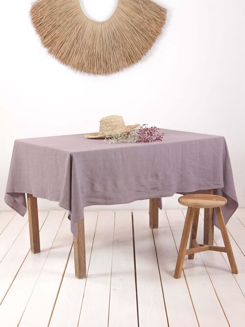 Linen tablecloth in Dusty Lavender - Round 59"/150 cm
