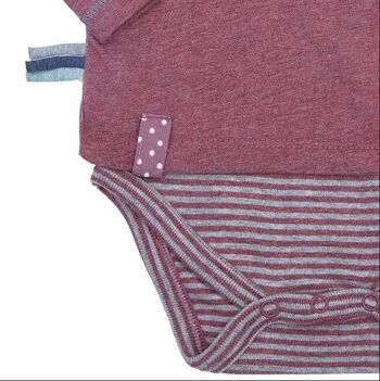 Body Tshirt OrganicEra L/S, Bordeaux Melange 2