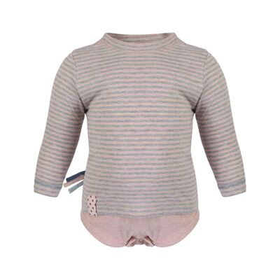 OrganicEra L/S Tshirt Body, Rose Melange Striped