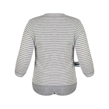 OrganicEra L/S Tshirt Body, Gris Chiné Rayé 2