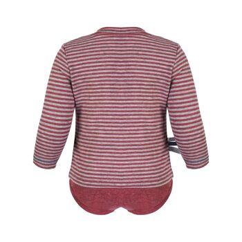 OrganicEra L/S Tshirt Body, Bordeaux Melange Striped 2