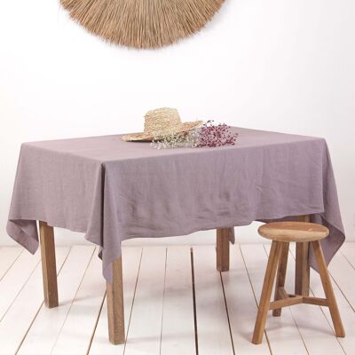 Linen tablecloth in Dusty Lavender - Round 92"/235 cm