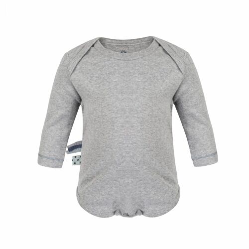 OrganicEra L/S Bodysuit, Grey Melange