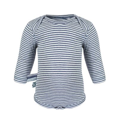 Body OrganicEra L/S, Rayé Indigo Melange