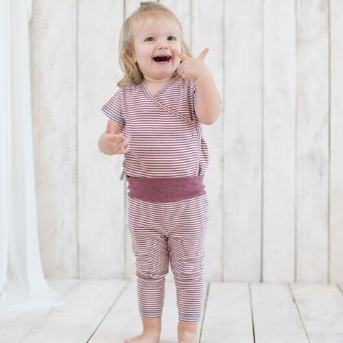 OrganicEra Leggings,Bordeaux Melange Striped