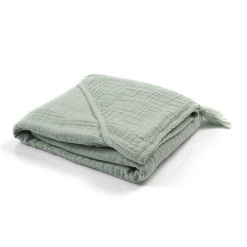 OrganicEra Muslin Hooded Towel,Aqua