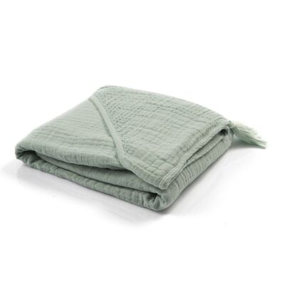 Organic Era Muslin Hooded Towel, Aqua