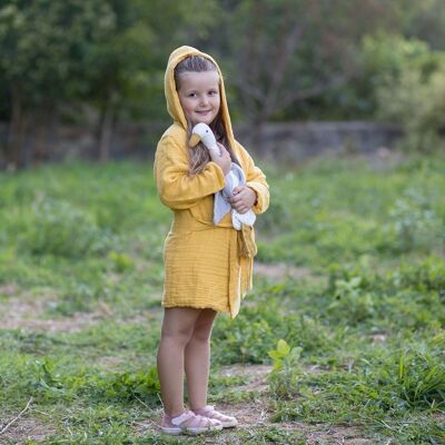 OrganicEra Muslin Bathrobe, Mustard