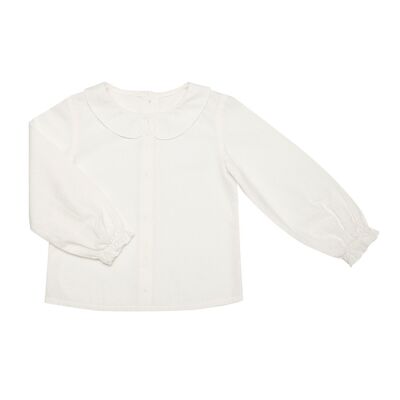 OrganicEra Organic Vual Peter Pan Collar Shirt ,White