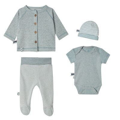 OrganicEra Organic Newborn Set- 4pcs, Aqua Melange