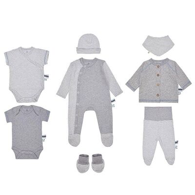 OrganicEra Organic Newborn Set - 8pcs, Gray Melange