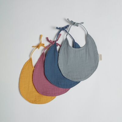 OrganicEra binding bib MUSLIN UNI set of 4 in multicolored