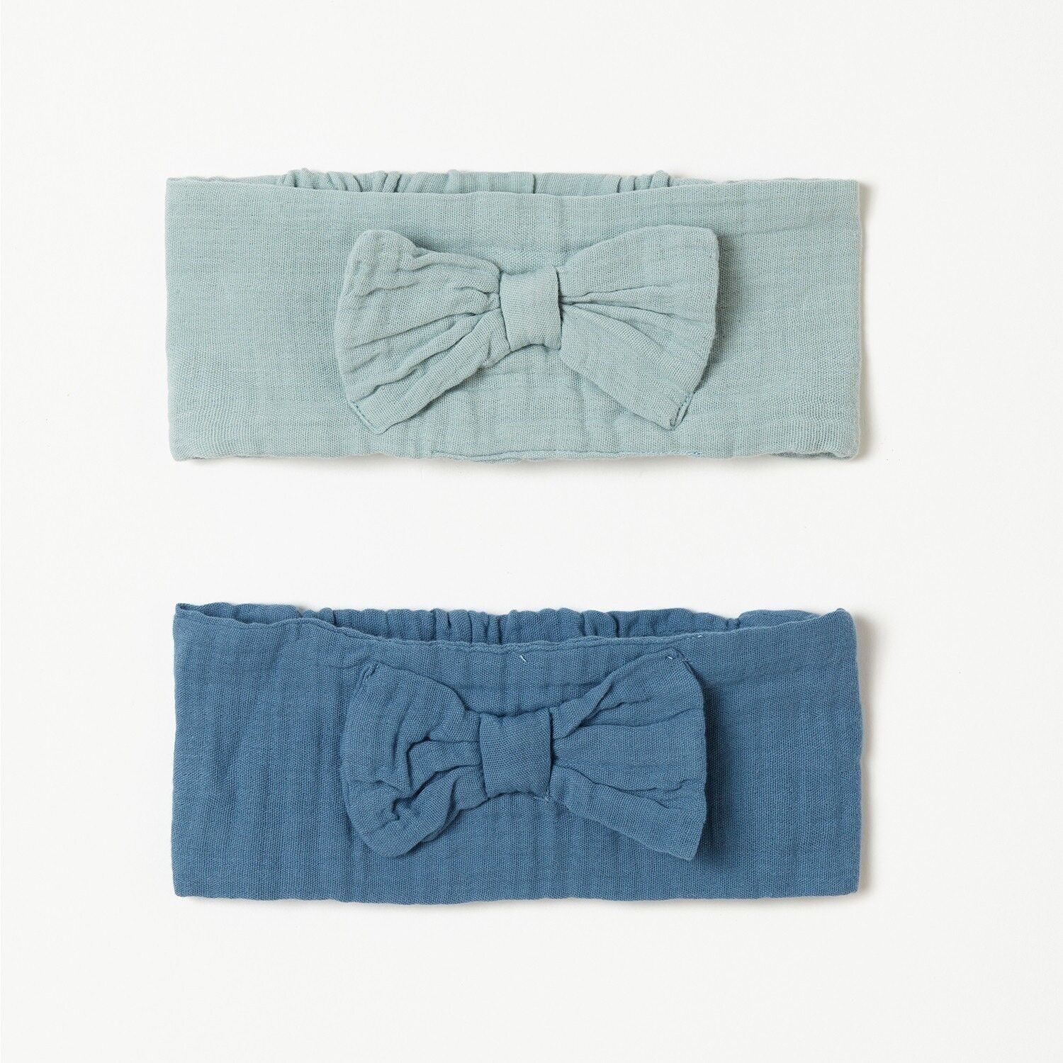 OrganicEra Fascia per capelli in mussola organica 2 pezzi Aqua Plum