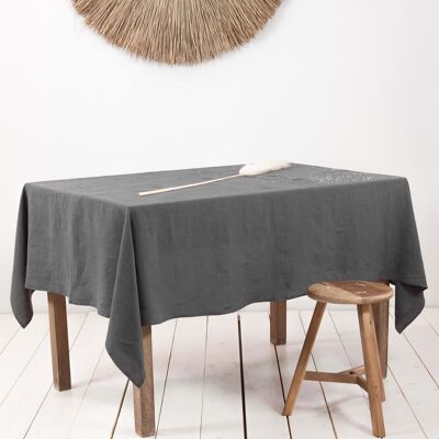Linen tablecloth in Charcoal - 92x92" / 235x235 cm
