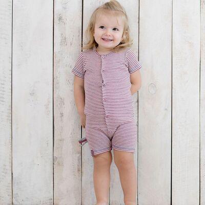 OrganicEra Organic Romper, Bordeaux Melange