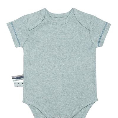 OrganicEra Organic S/S Bodysuit, Aqua Melange