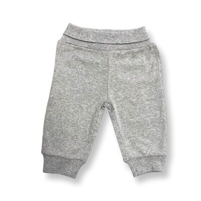 OrganicEra Pantalon pour bébé bio avec bande élastique, gris chiné