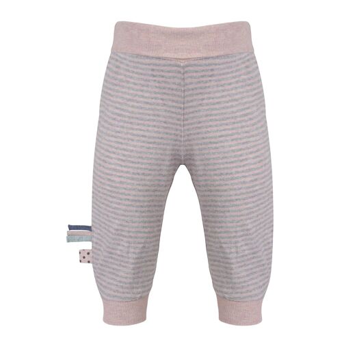 OrganicEra Organic Baby Pants with Elastic Band,Rose Melange Striped