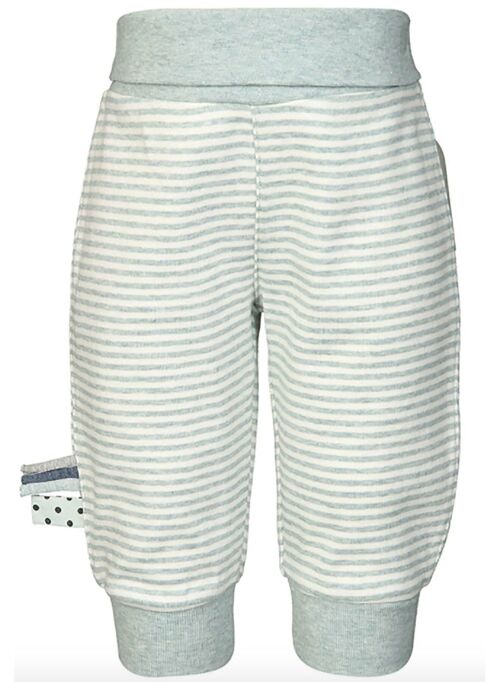 OrganicEra Organic Baby Pants with Elastic Band,Aqua Melange Striped