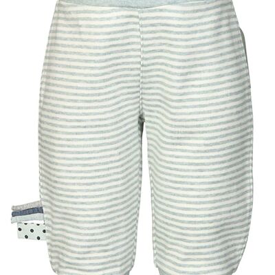 OrganicEra Pantalon bébé biologique avec bande élastique, Aqua Melange Striped