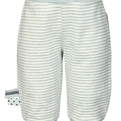 OrganicEra Organic Baby Pants with Elastic Band,Aqua Melange Striped