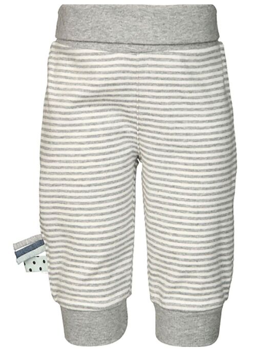 OrganicEra Organic Baby Pants with Elastic Band, Grey Melange Striped