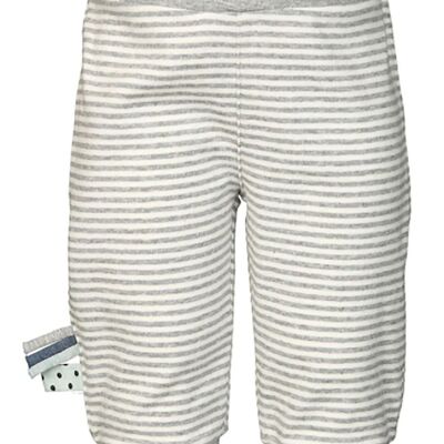 OrganicEra Organic Baby Pants with Elastic Band, Grey Melange Striped
