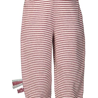 OrganicEra Pantalones orgánicos para bebé con banda elástica, rayas burdeos melange