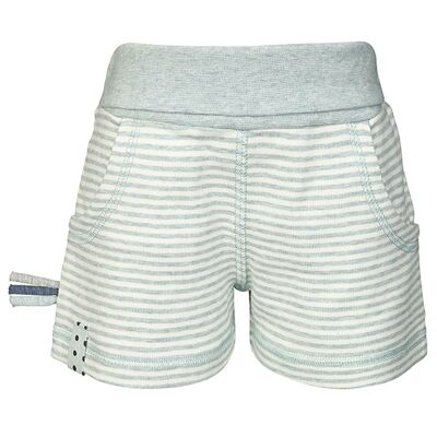 OrganicEra Organic Shorts, Aqua Melange Striped
