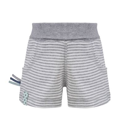OrganicEra Organic Shorts, Grey Melange Striped