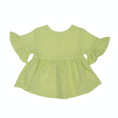 Blusa de bebé de cáñamo orgánico OrganicEra, verde manzana