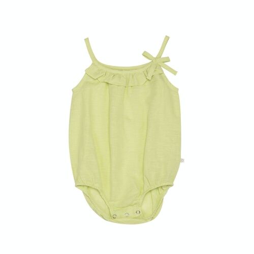 OrganicEra Organic Hemp Baby Frilled Bodysuit, Apple Green