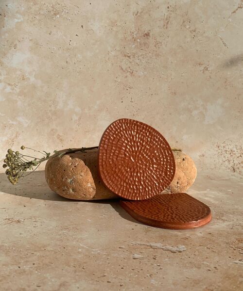 Orma | 2 Coasters 01 Round | Burnt Ochre